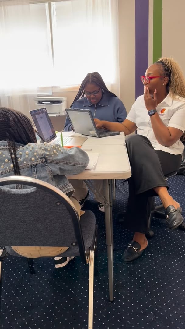 Tutoring session at a table